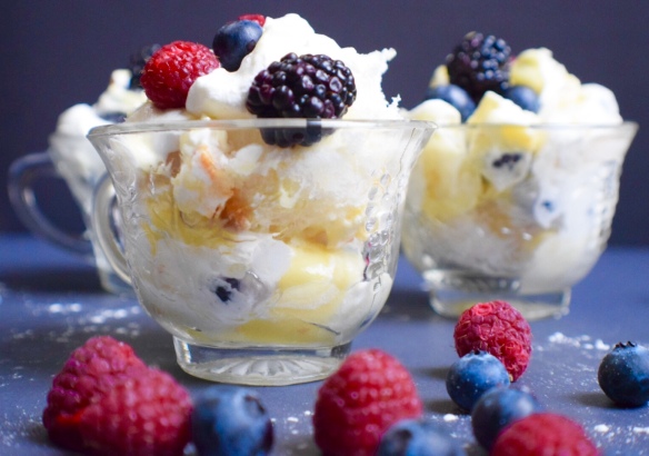 Mother's Day Berries & Cream pudding parfaits crawfish and crunches